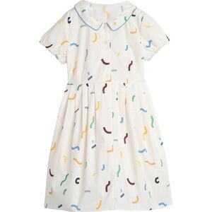NWT Maisonette Maison Me Emmalyn Short Sleeve Collared Dress Squiggles Size 10Y